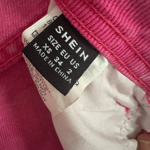 Pink Distressed Star Patched Jeans | SHEIN USA Size XS - Picture 7 of 7